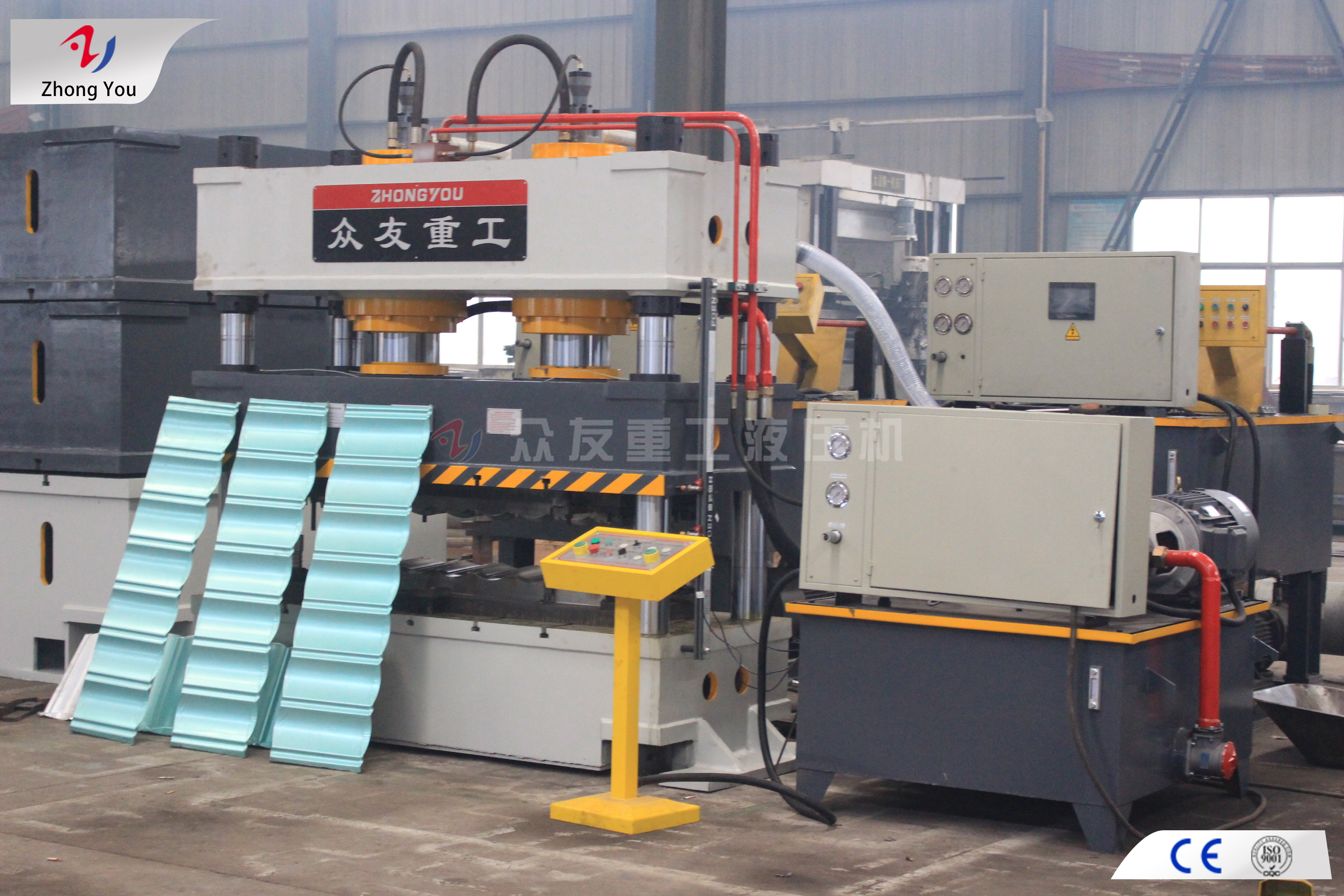 315吨双缸压金属屋顶瓦油压机